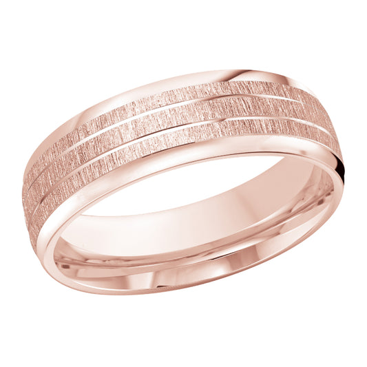 Malo 7mm 14k Pink Gold Carved Band