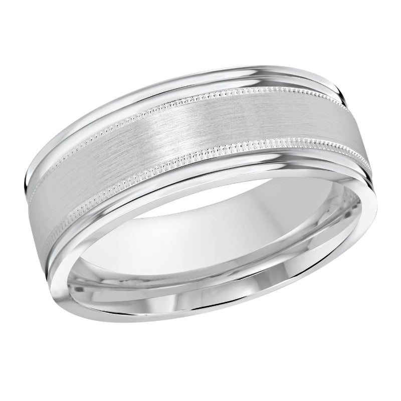 Malo 8mm Platinum Carved Band