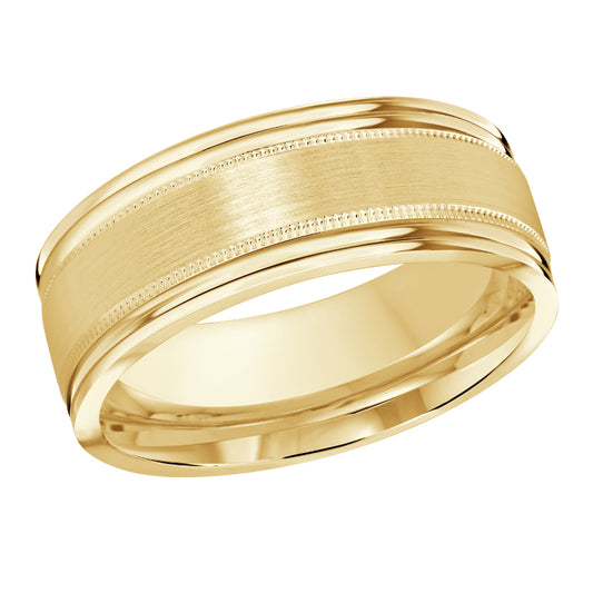 Malo 8mm 14k Yellow Gold Carved Band