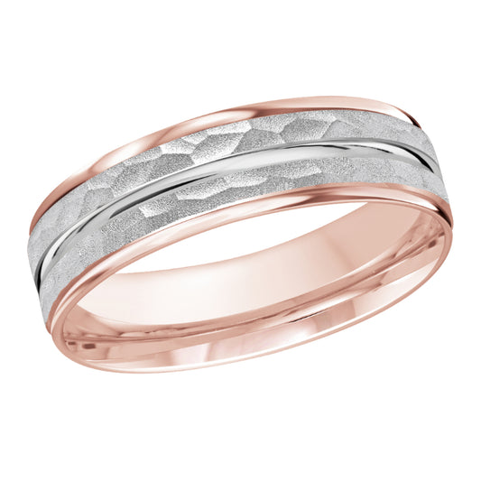 Malo 7mm 14k Pink & White Gold Carved Band