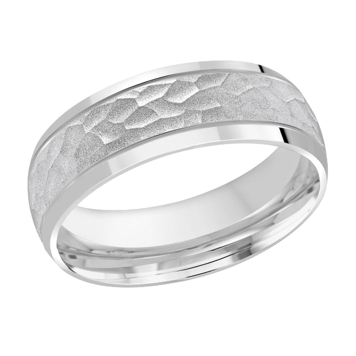 Malo 7mm 14k White Gold Carved Band