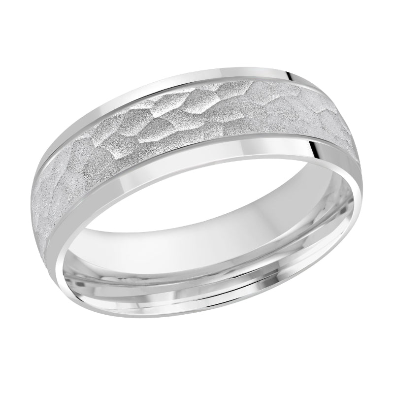 Malo 7mm 14k White Gold Carved Band