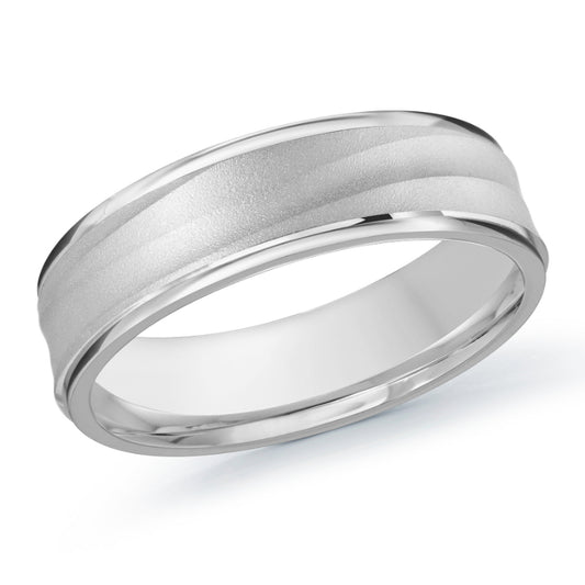 Malo 6mm 18k White Gold Carved Band