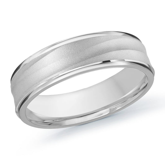 Malo 6mm 14k White Gold Carved Band