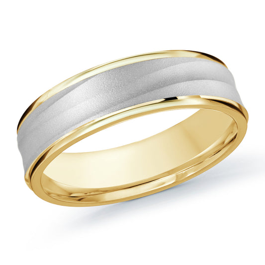 Malo 6mm 14k Yellow & White Gold Carved Band