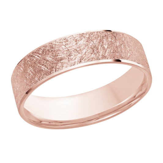 Malo 6mm 18k Pink Gold Carved Band