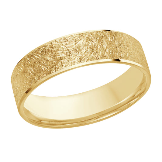 Malo 6mm 18k Yellow Gold Carved Band