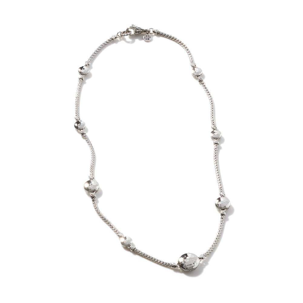 ALLSAINTS Men's Hammered Logo Disc Pendant Necklace in Sterling Silver, 20